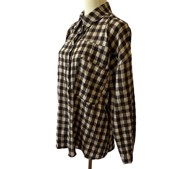 O’MER SHIRT WOMENS US 8 CHECKED PREPPY ITALIAN COTTON BLD CLASSIC CASUAL CHIC - Picture 4 of 12